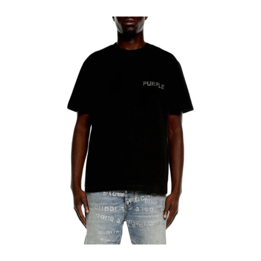 Purple Brand Crew Neck T-Shirt HWT Jersey Mens Black P117